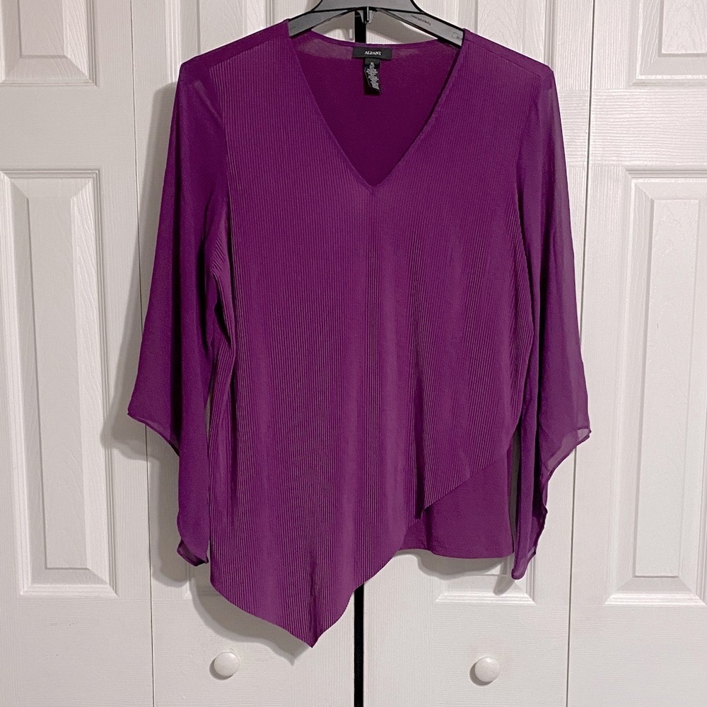 Alfani purple top blouse shirt size XL
